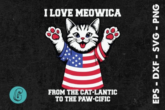 4th July Cat Lover I Love Meowica SVG Review