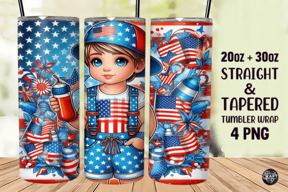 4th of July Tumbler Wraps 20oz Skinny