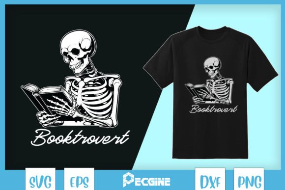 Book Lover Skeleton SVG Booktrovert Review