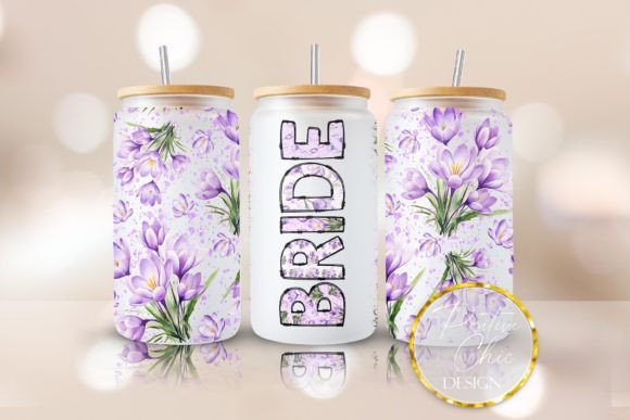 Bride Libbey Cup Wrap Wedding PNG UVDTF