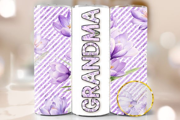 Flowers Grandma Skinny Tumbler Wrap PNG Review