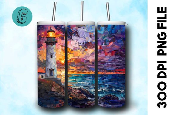 Oil Paint Lighthouse Tumbler Wrap 32 Review
