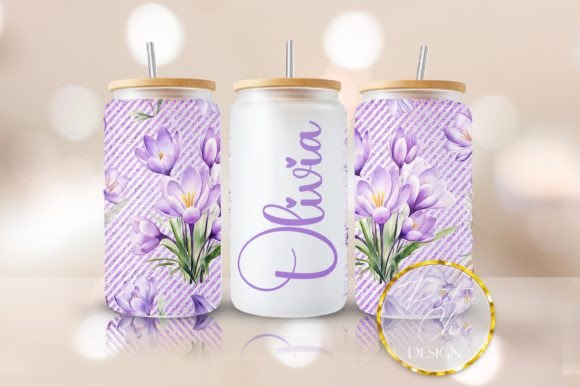 Personalized Floral Libbey Cup Wrap PNG Review