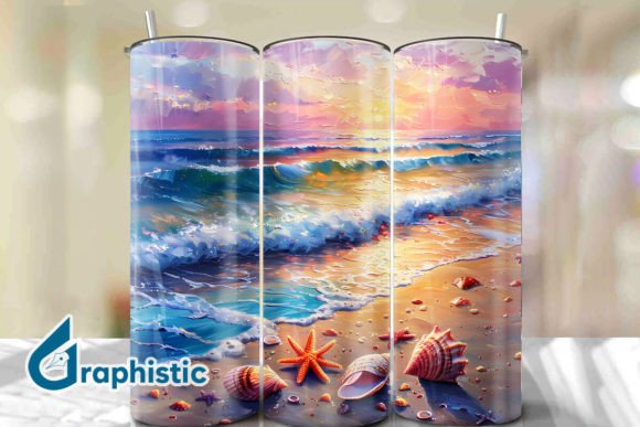 Seashells Sunset Tumbler Wrap 25 Review