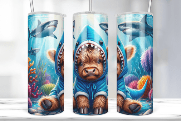 Shark Costume Highland Cow Tumbler Wrap Review