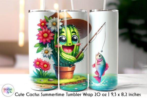 Summer Fishing Cute Cactus Tumbler Wrap Review