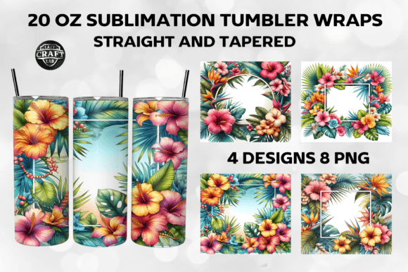 Summer Flowers Frames Tumbler Wrap PNG Review