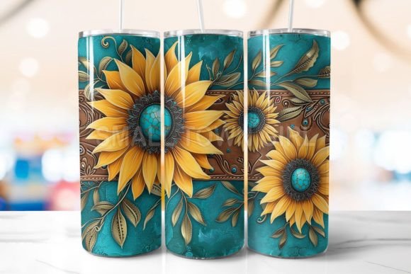 Tooled Leather Sunflower Tumbler Design Review