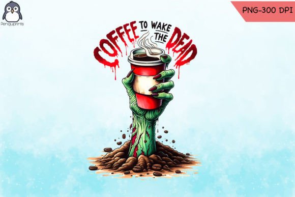Zombie Hand Holding a Cup of Coffee PNG